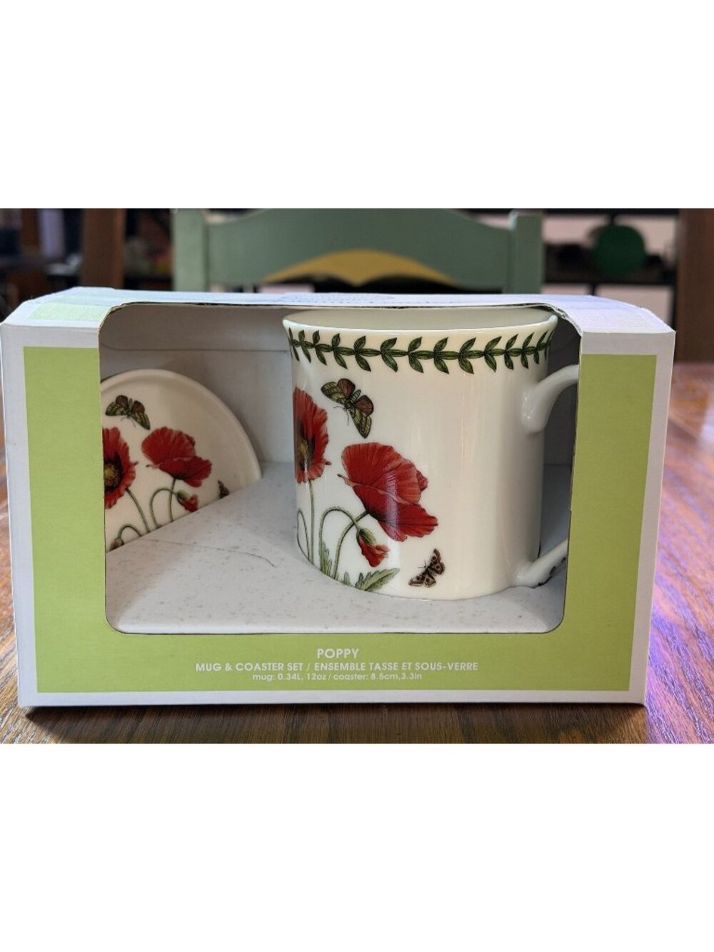 Botanic Garden by Portmeirion Mug & Coaster Set Poppy New In Box